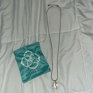 Kendra Scott Silver Necklace with White Pendant
